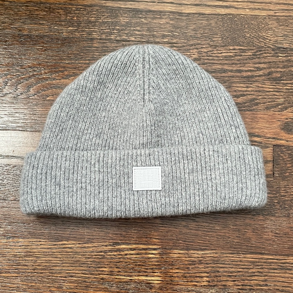 Acne Studios small face logo beanie grey melange